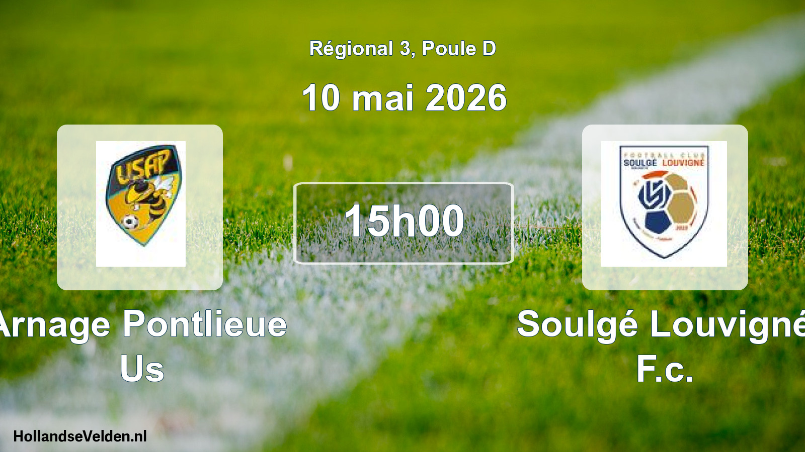Geplande wedstrijd: Arnage Pontlieue Us - Soulgé Louvigné F.c. (10 mai 2026)
