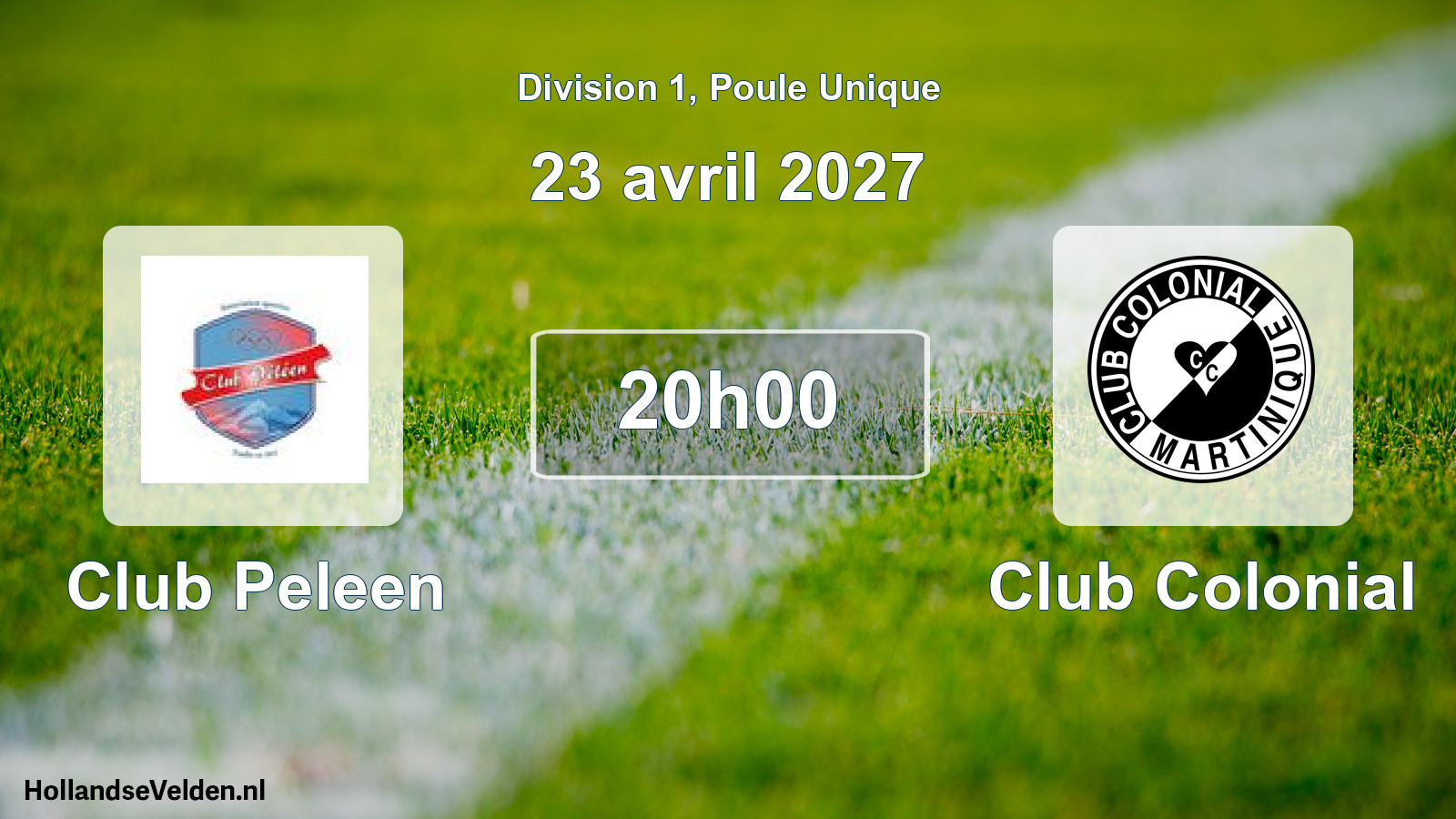 Match programmé: Club Peleen - Club Colonial (23 avril 2027)