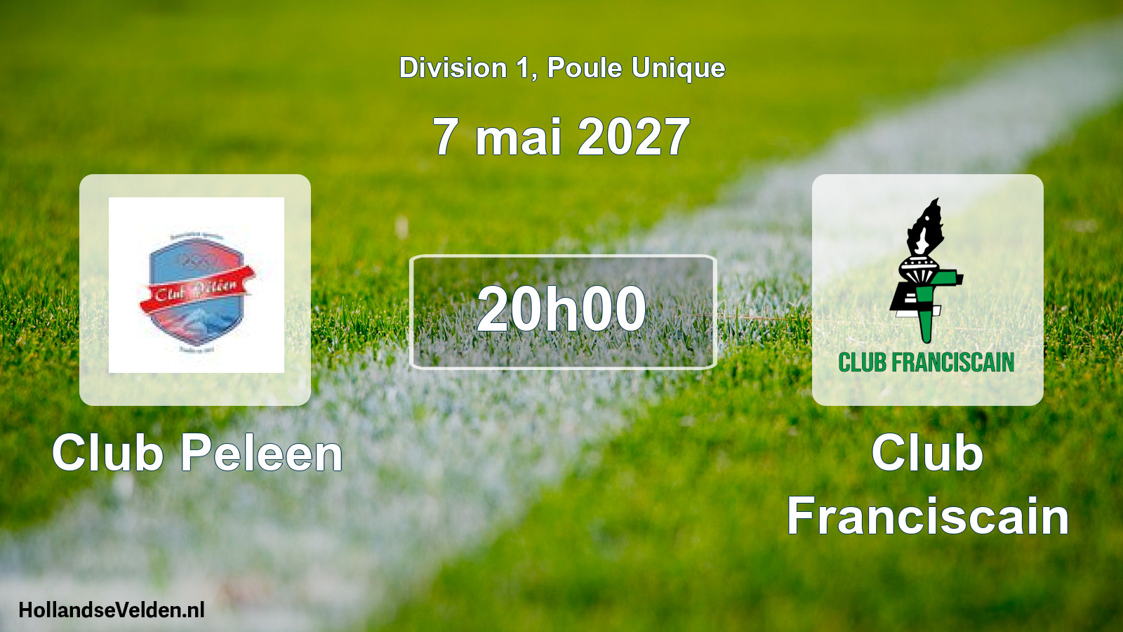 Match programmé: Club Peleen - Club Franciscain (7 mai 2027)