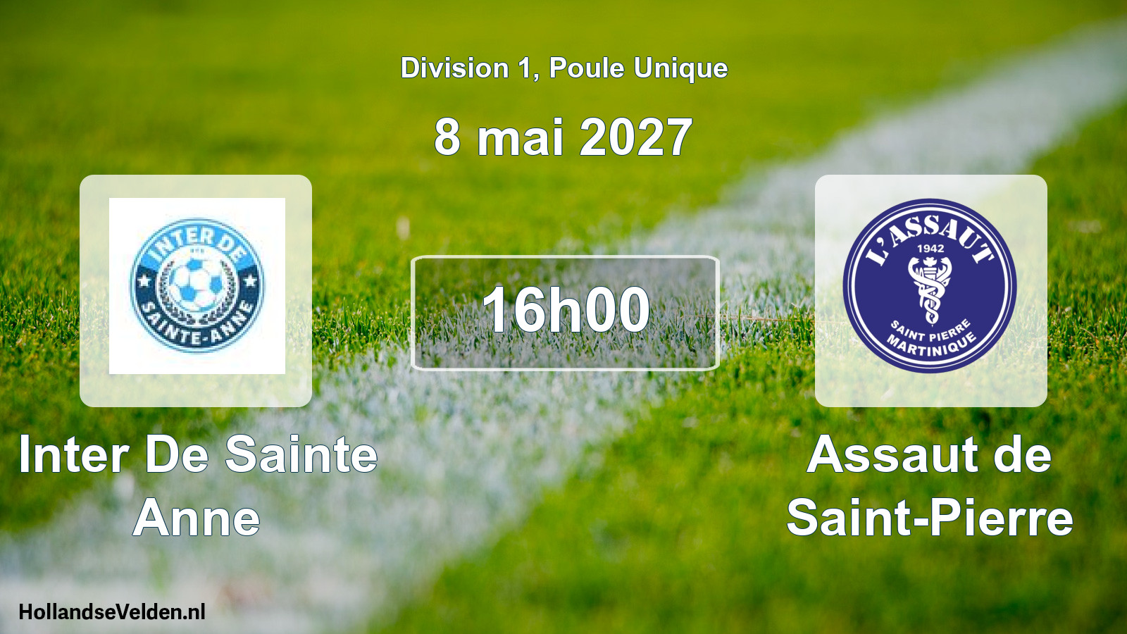 Match programmé: Inter De Sainte Anne - Assaut de Saint-Pierre (8 mai 2027)