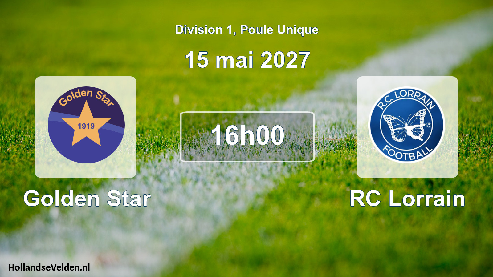 Match programmé: Golden Star - RC Lorrain (15 mai 2027)