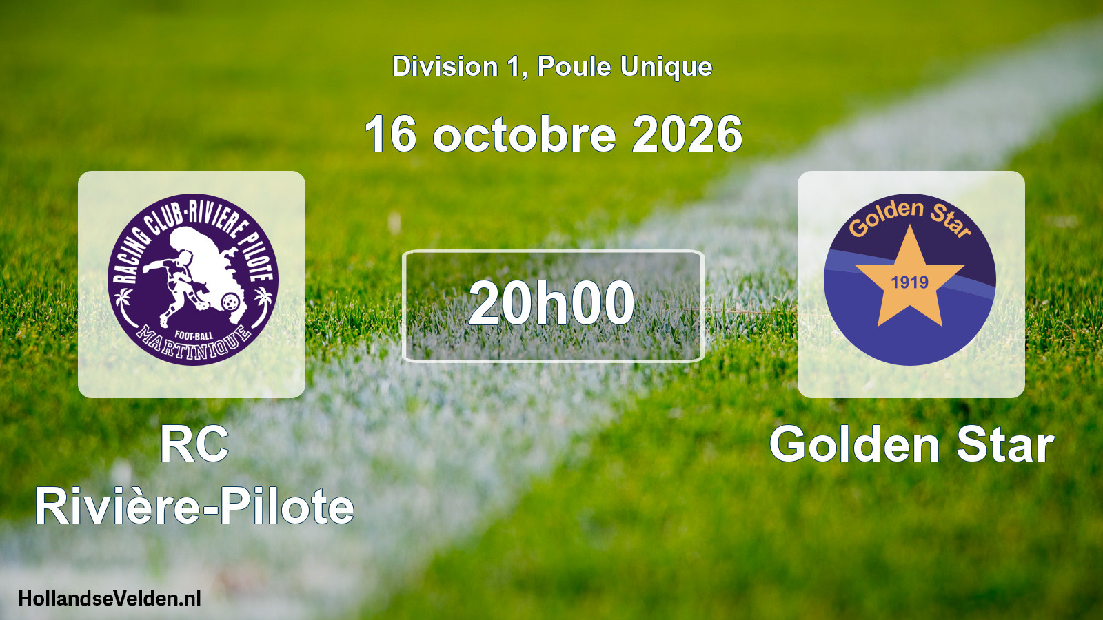 Match programmé: RC Rivière-Pilote - Golden Star (16 octobre 2026)