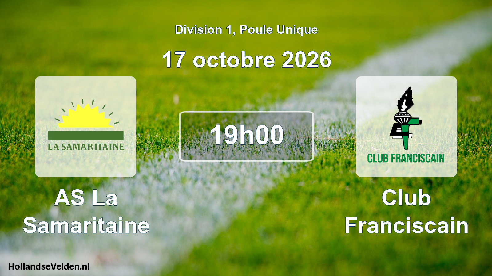 Match programmé: AS La Samaritaine - Club Franciscain (17 octobre 2026)