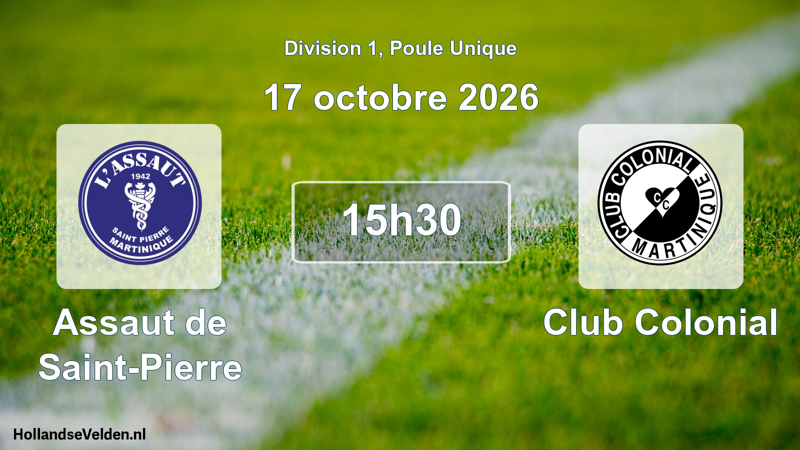 Match programmé: Assaut de Saint-Pierre - Club Colonial (17 octobre 2026)