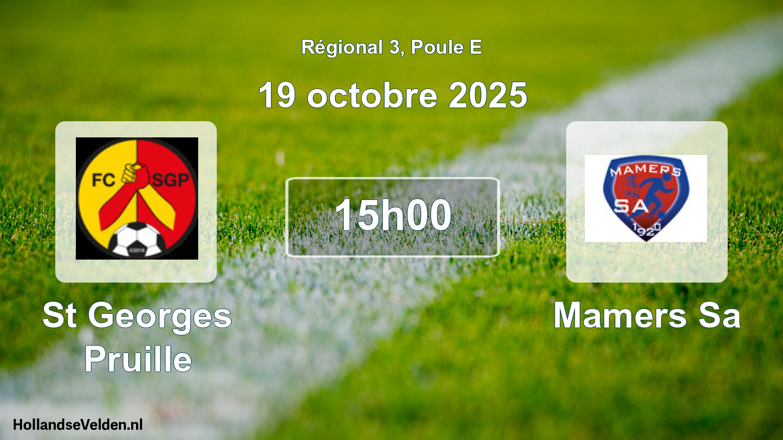 Scheduled Match: St Georges Pruille - Mamers Sa (19 October 2025)