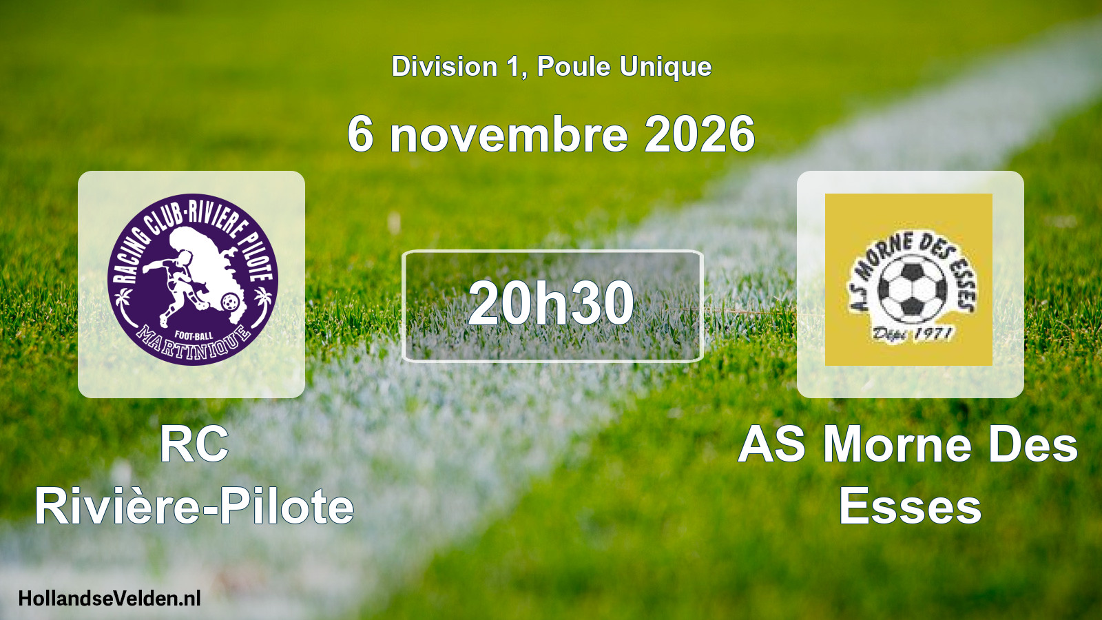 Match programmé: RC Rivière-Pilote - AS Morne Des Esses (6 novembre 2026)