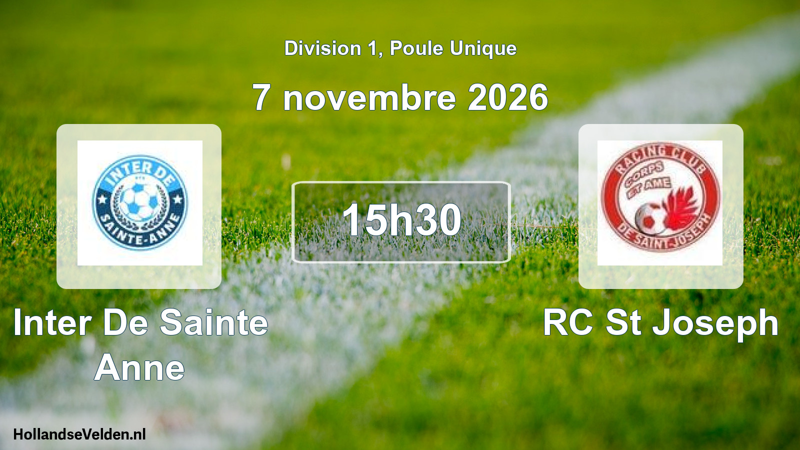Scheduled Match: Inter De Sainte Anne - RC St Joseph (7 November 2026)