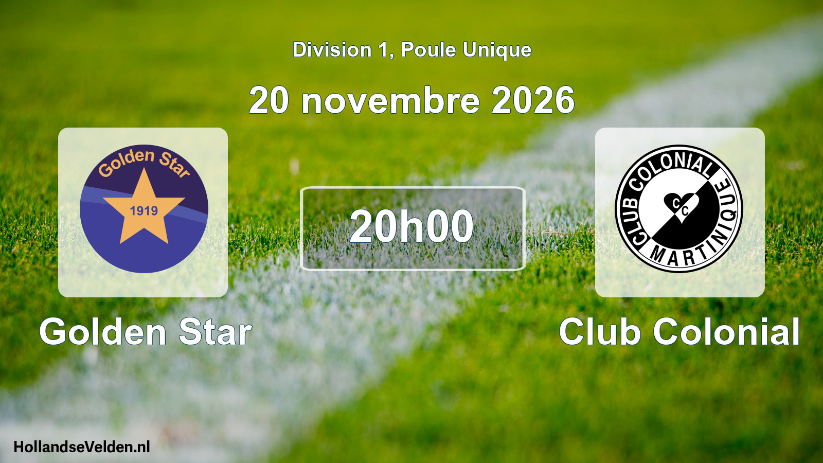 Match programmé: Golden Star - Club Colonial (20 novembre 2026)