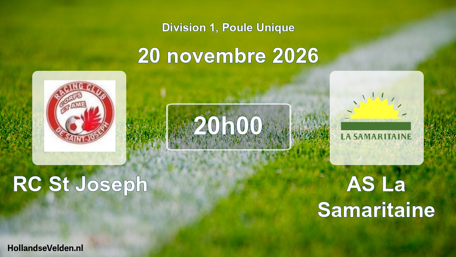 Match programmé: RC St Joseph - AS La Samaritaine (20 novembre 2026)