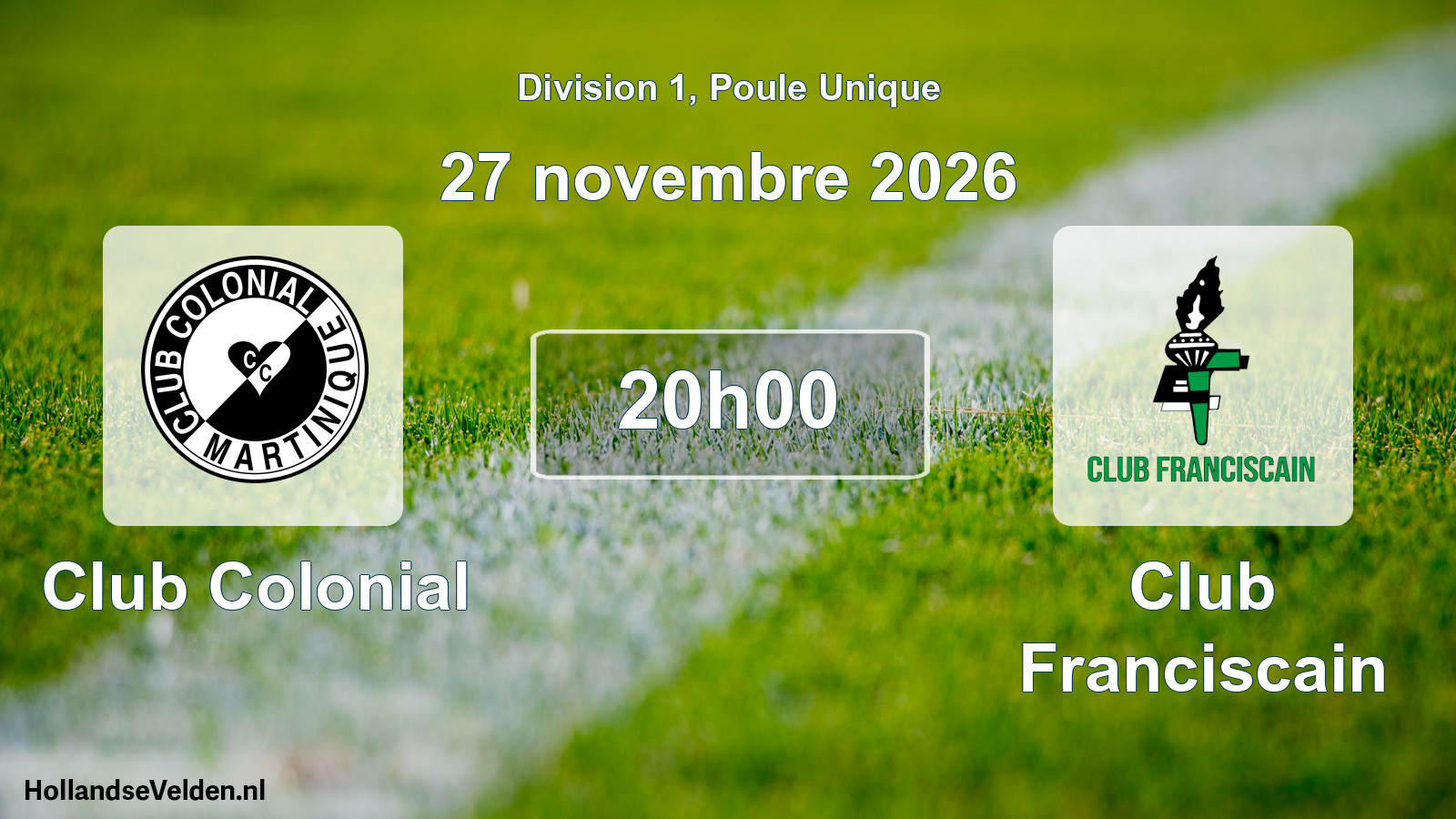 Match programmé: Club Colonial - Club Franciscain (27 novembre 2026)