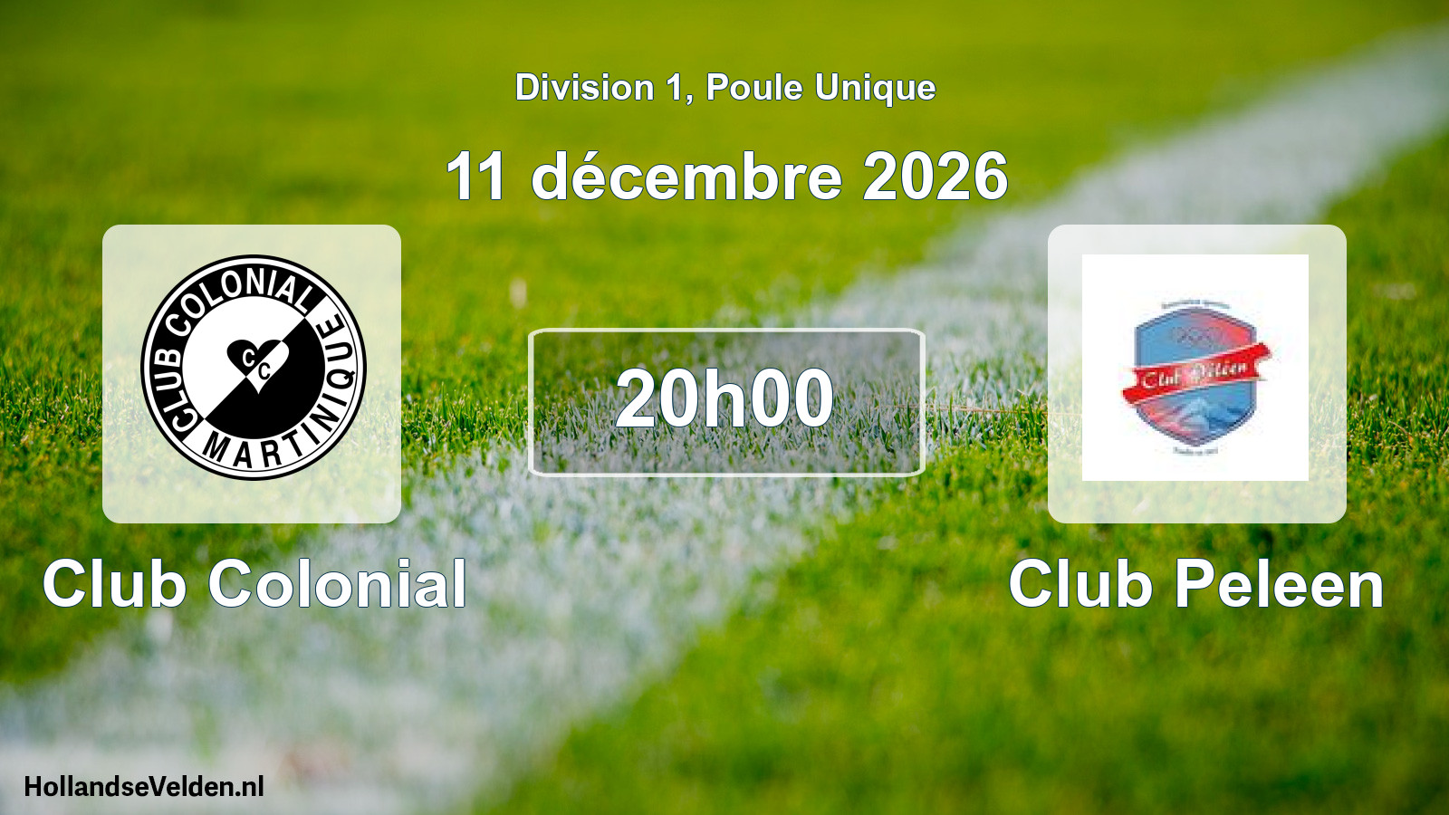Match programmé: Club Colonial - Club Peleen (11 décembre 2026)