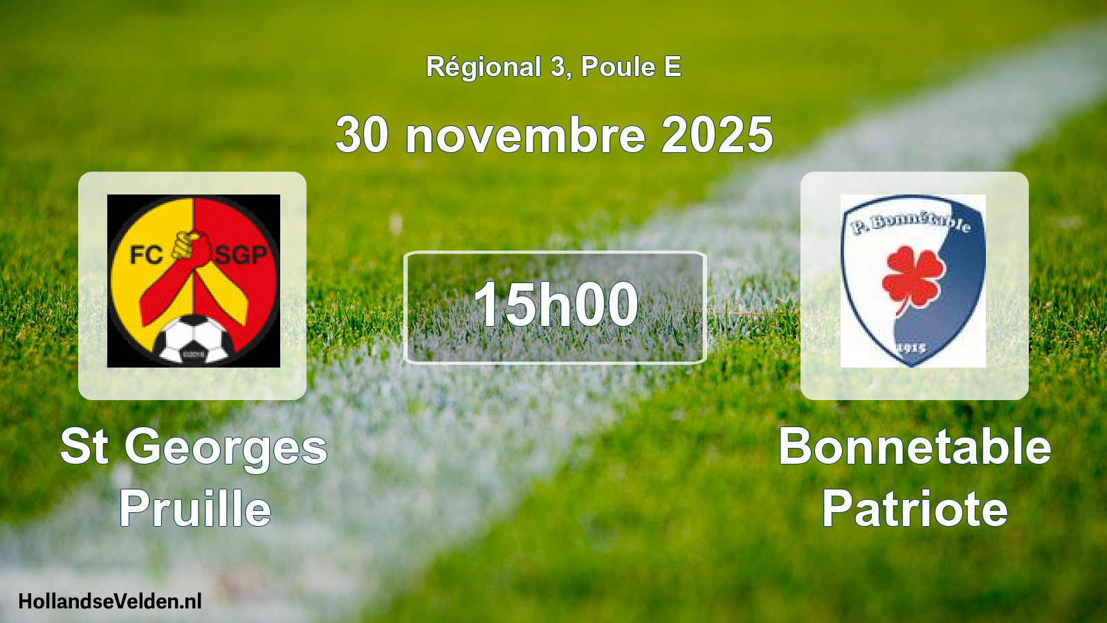 Scheduled Match: St Georges Pruille - Bonnetable Patriote (30 November 2025)