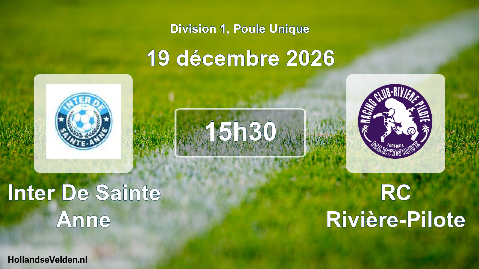 Match programmé: Inter De Sainte Anne - RC Rivière-Pilote (19 décembre 2026)