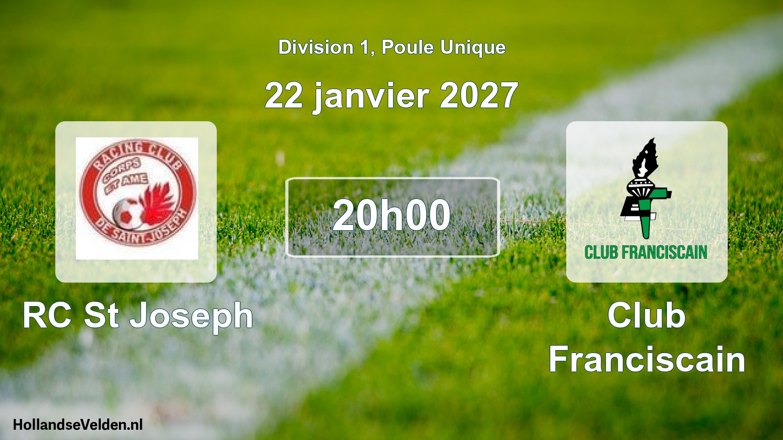 Match programmé: RC St Joseph - Club Franciscain (22 janvier 2027)