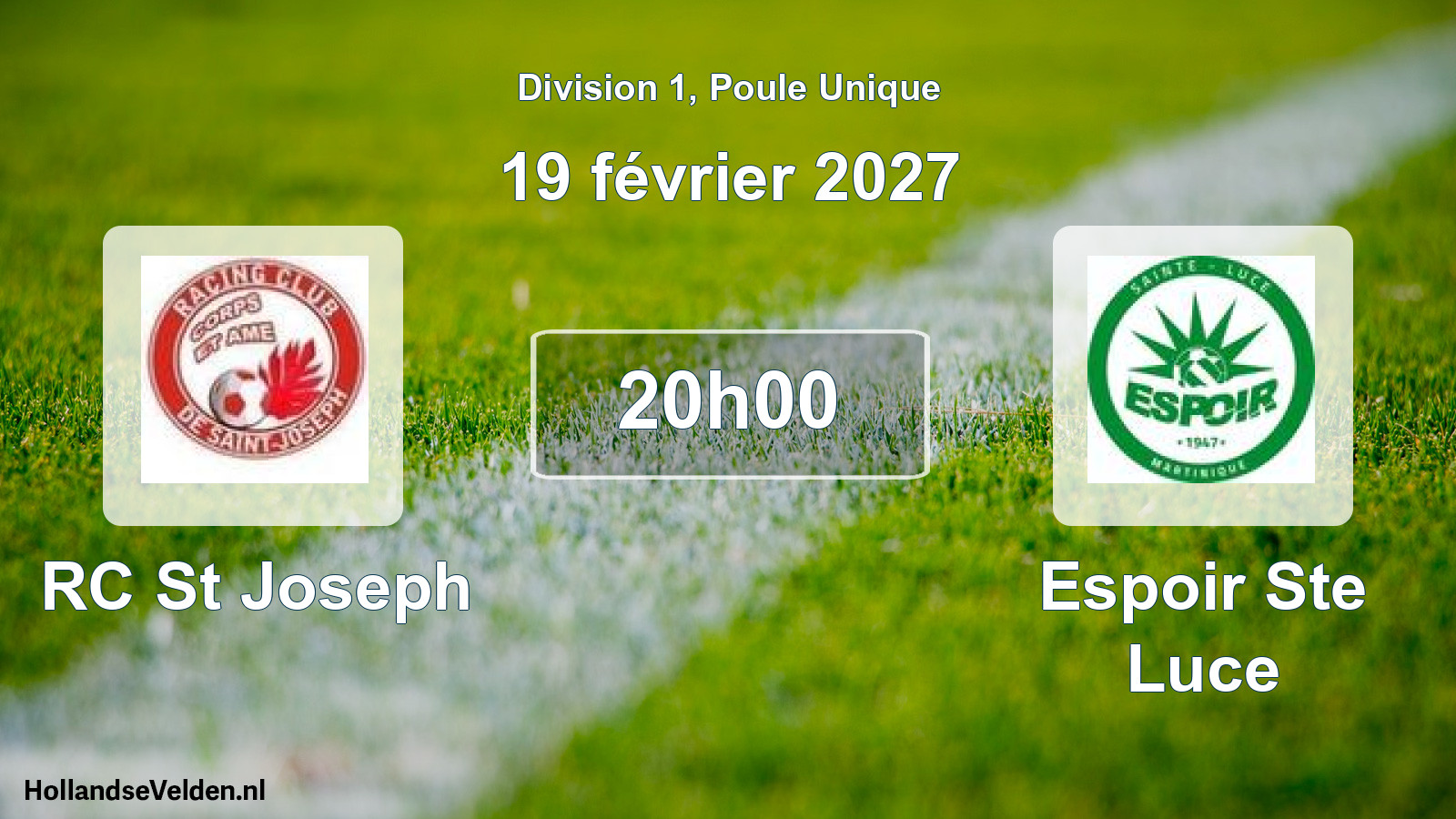 Match programmé: RC St Joseph - Espoir Ste Luce (19 février 2027)