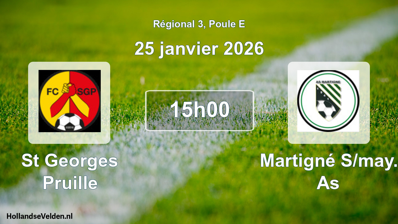 Scheduled Match: St Georges Pruille - Martigné S/may. As (25 January 2026)