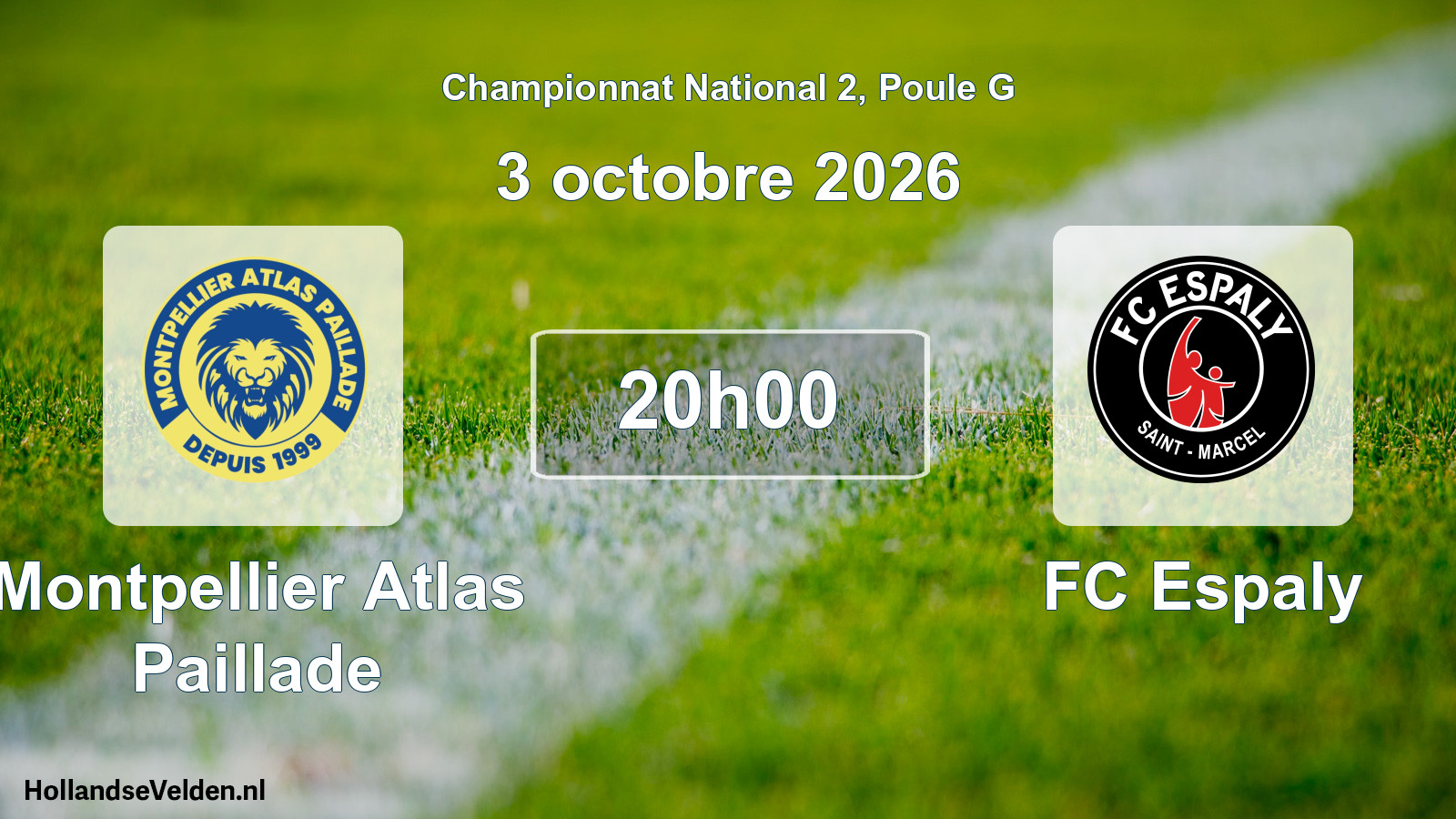 Match programmé: Montpellier Atlas Paillade - FC Espaly (3 octobre 2026)