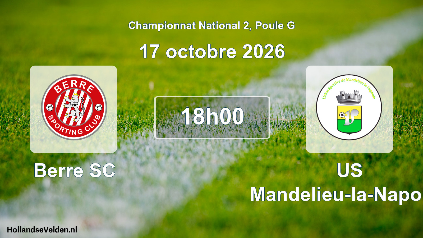 Scheduled Match: Berre SC - US Mandelieu-la-Napoule (17 October 2026)