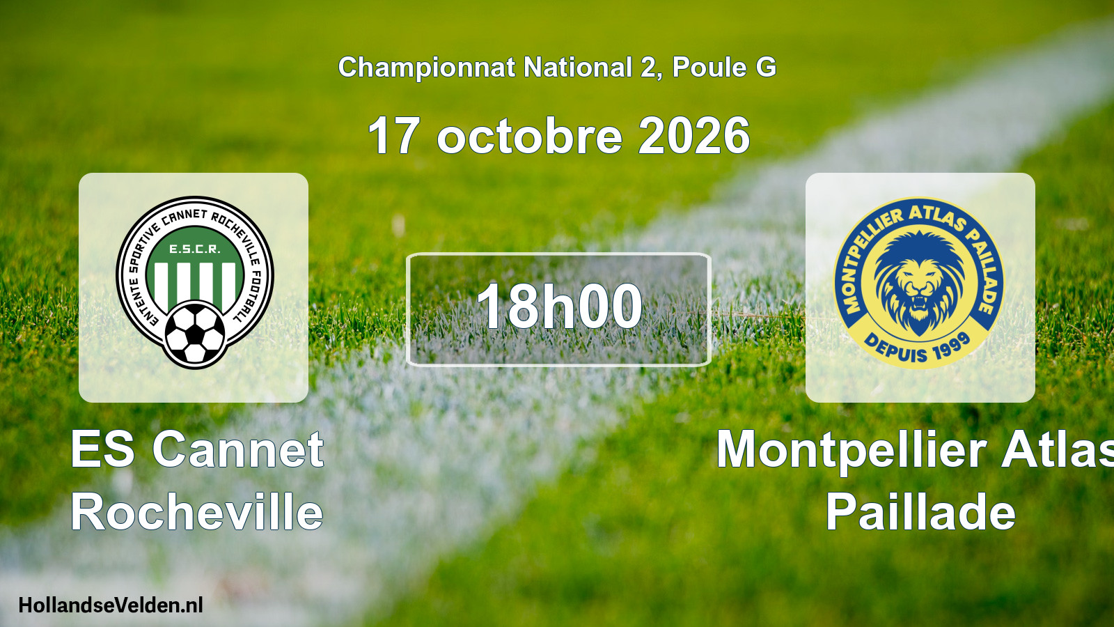 Match programmé: ES Cannet Rocheville - Montpellier Atlas Paillade (17 octobre 2026)