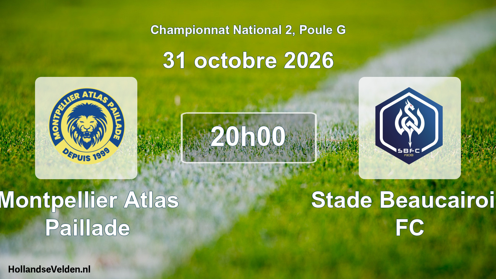 Match programmé: Montpellier Atlas Paillade - Stade Beaucairois FC (31 octobre 2026)