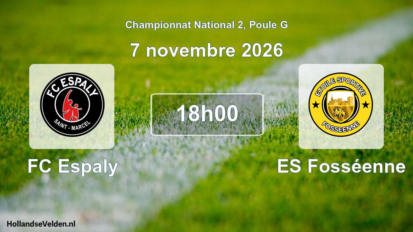 Match programmé: FC Espaly - ES Fosséenne (7 novembre 2026)