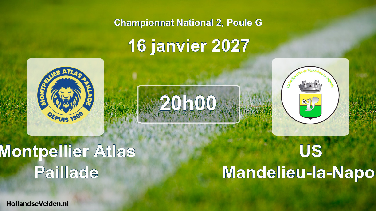 Scheduled Match: Montpellier Atlas Paillade - US Mandelieu-la-Napoule (16 January 2027)