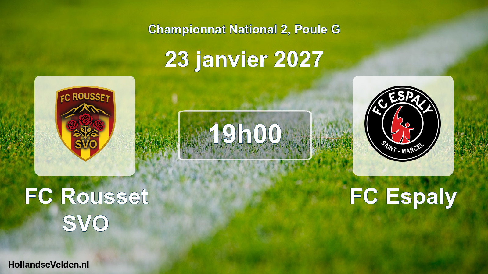 Match programmé: FC Rousset SVO - FC Espaly (23 janvier 2027)