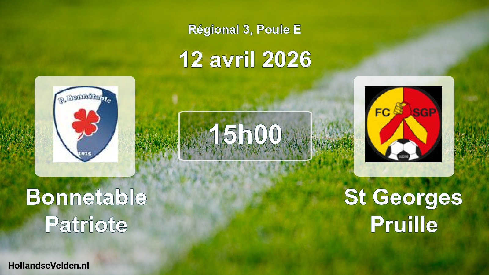 Geplande wedstrijd: Bonnetable Patriote - St Georges Pruille (12 avril 2026)