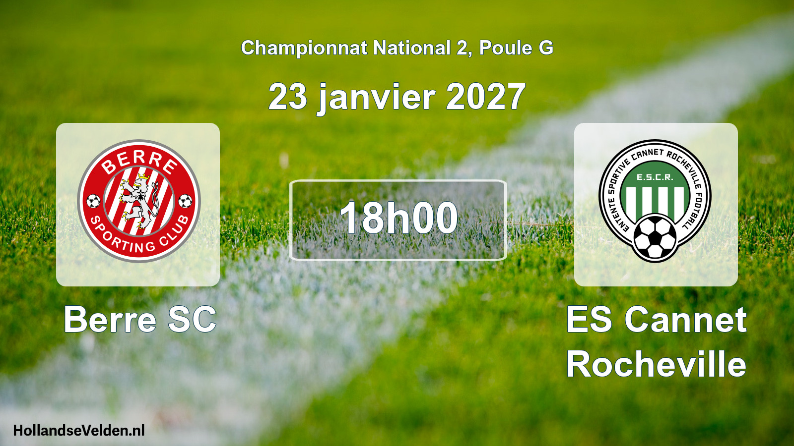 Match programmé: Berre SC - ES Cannet Rocheville (23 janvier 2027)