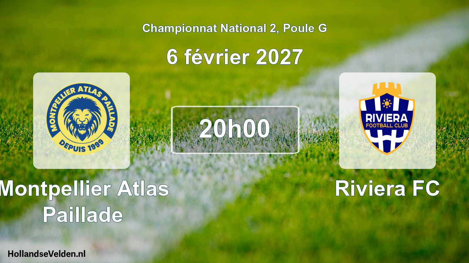 Match programmé: Montpellier Atlas Paillade - Riviera FC (6 février 2027)