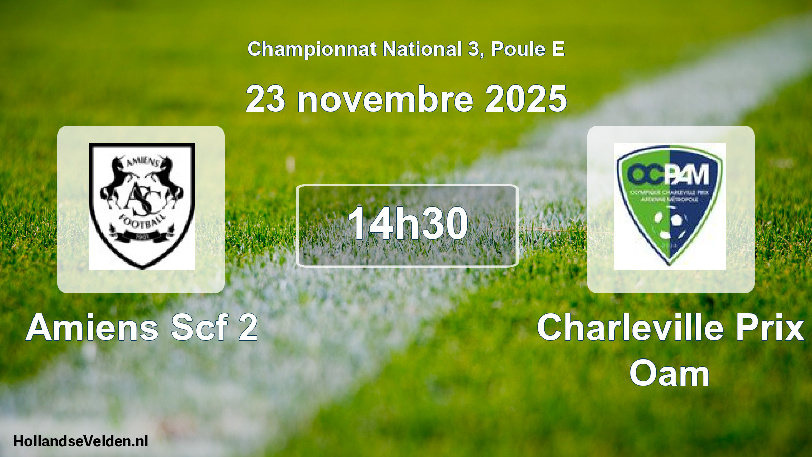 Geplande wedstrijd: Amiens Scf 2 - Charleville Prix Oam (23 november 2025)