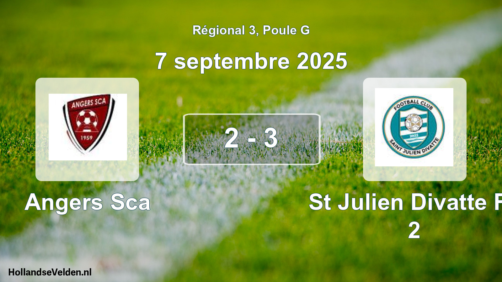 Gespeelde wedstrijd: Angers Sca - St Julien Divatte Fc 2 2 - 3 (7 september 2025)