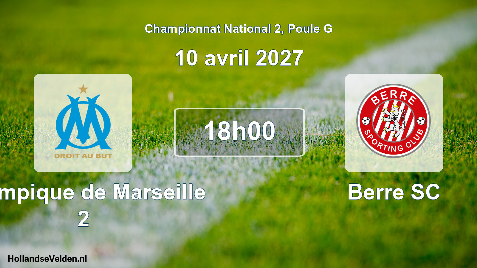 Match programmé: Olympique de Marseille 2 - Berre SC (10 avril 2027)