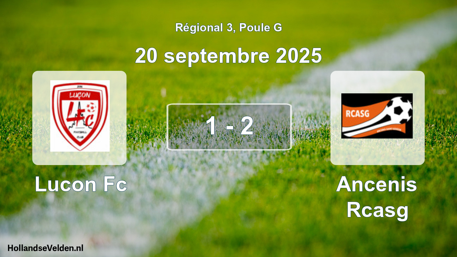 Gespeelde wedstrijd: Lucon Fc - Ancenis Rcasg 1 - 2 (20 septembre 2025)