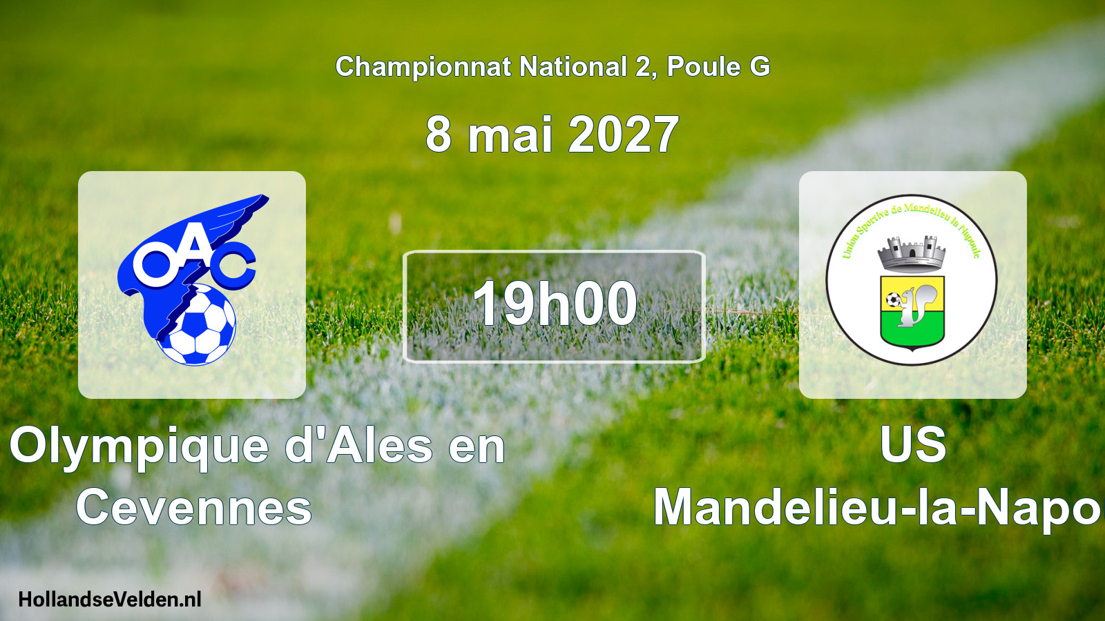 Match programmé: OAC Olympique d'Ales en Cevennes - US Mandelieu-la-Napoule (8 mai 2027)