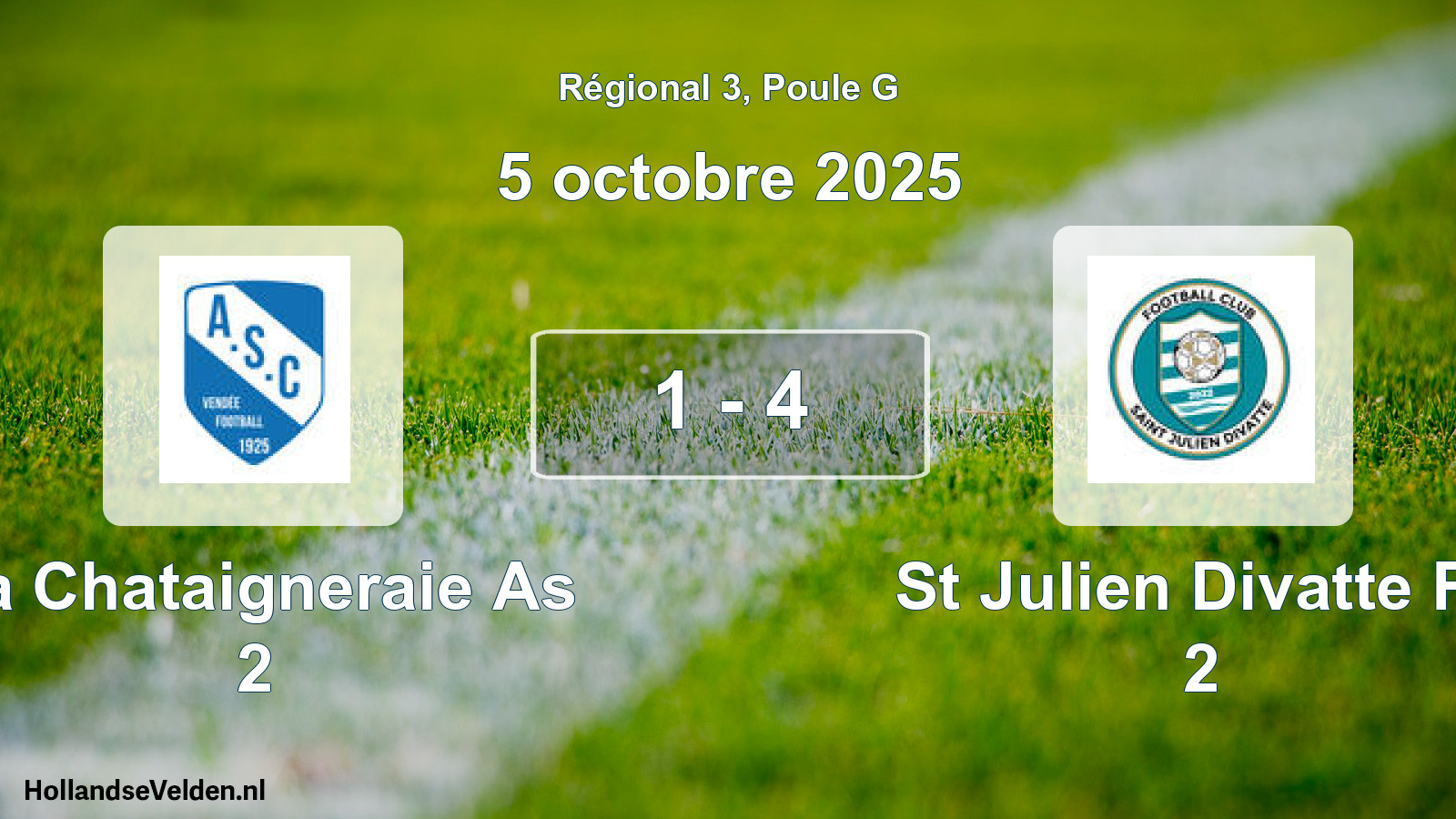 Gespeelde wedstrijd: La Chataigneraie As 2 - St Julien Divatte Fc 2 1 - 4 (5 oktober 2025)