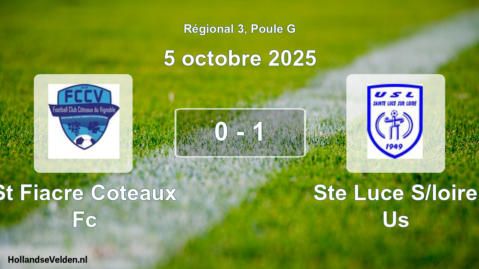 Gespeelde wedstrijd: St Fiacre Coteaux Fc - Ste Luce S/loire Us 0 - 1 (5 oktober 2025)