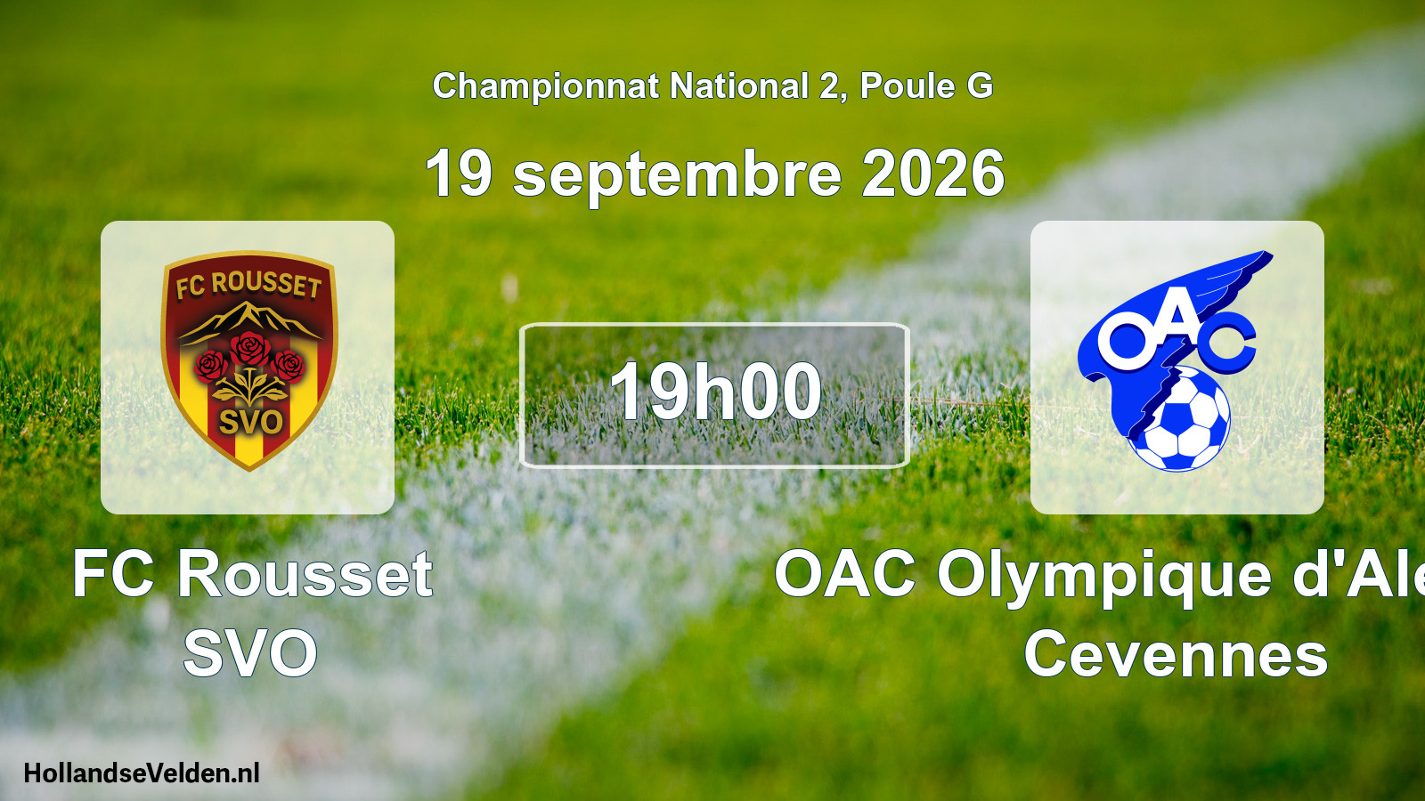 Scheduled Match: FC Rousset SVO - OAC Olympique d'Ales en Cevennes (19 September 2026)