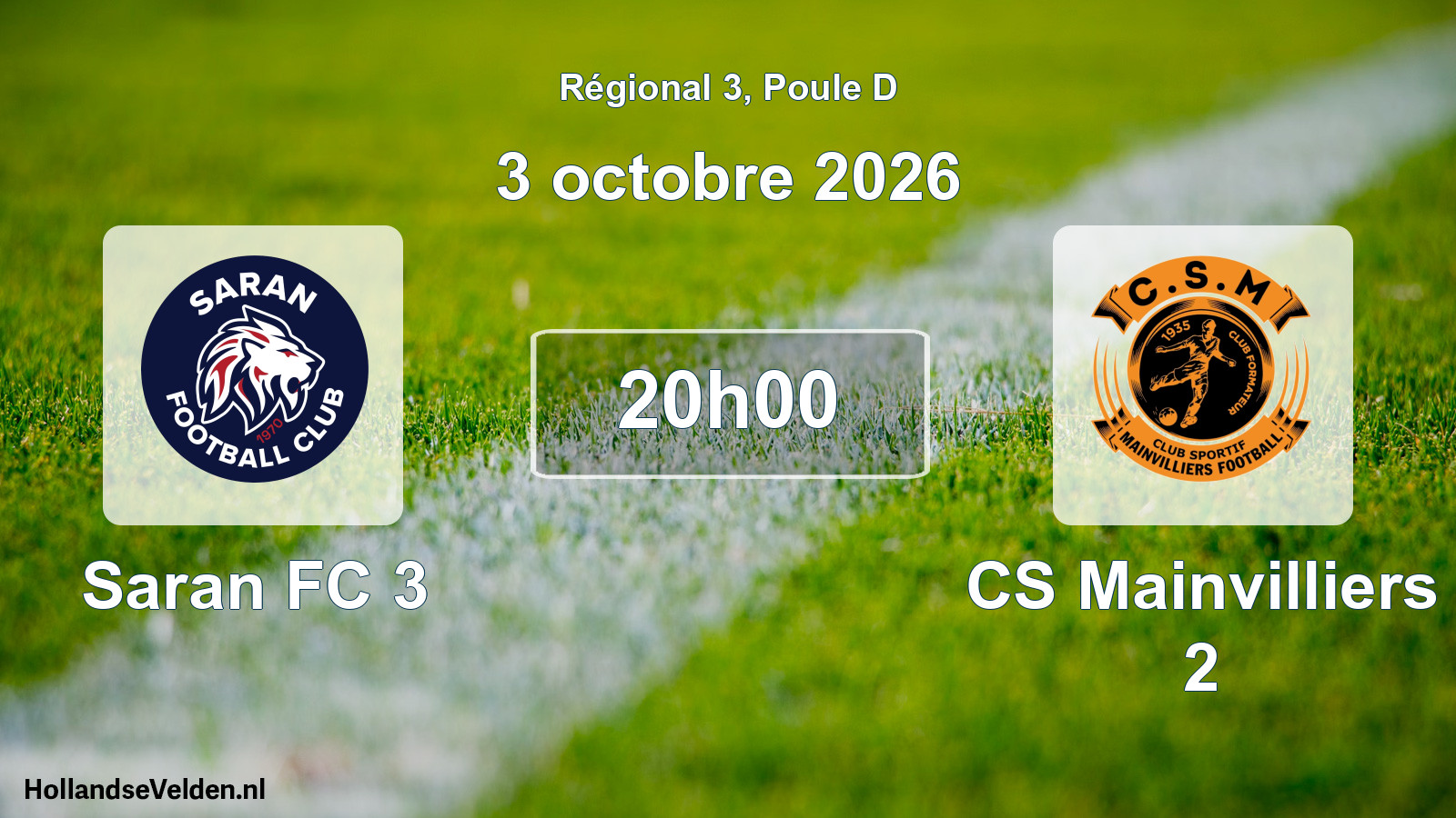 Scheduled Match: Saran FC 3 - CS Mainvilliers 2 (3 October 2026)