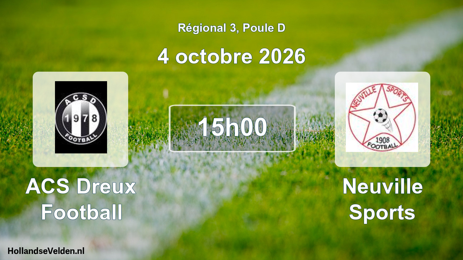 Match programmé: ACS Dreux Football - Neuville Sports (4 octobre 2026)
