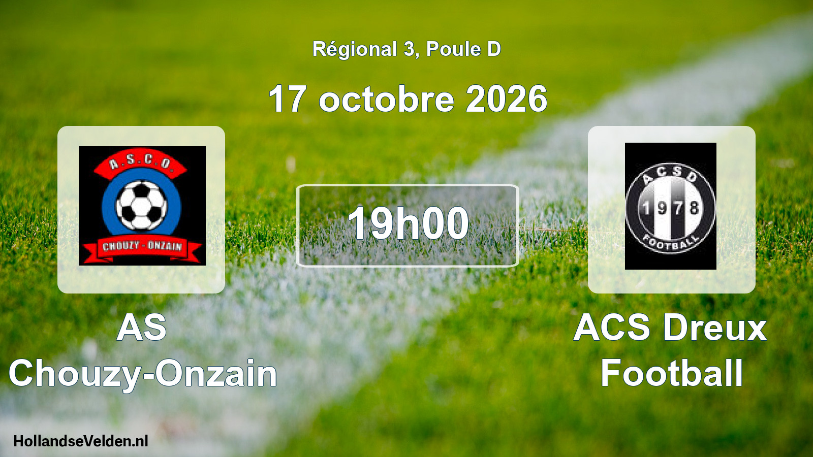 Match programmé: AS Chouzy-Onzain - ACS Dreux Football (17 octobre 2026)