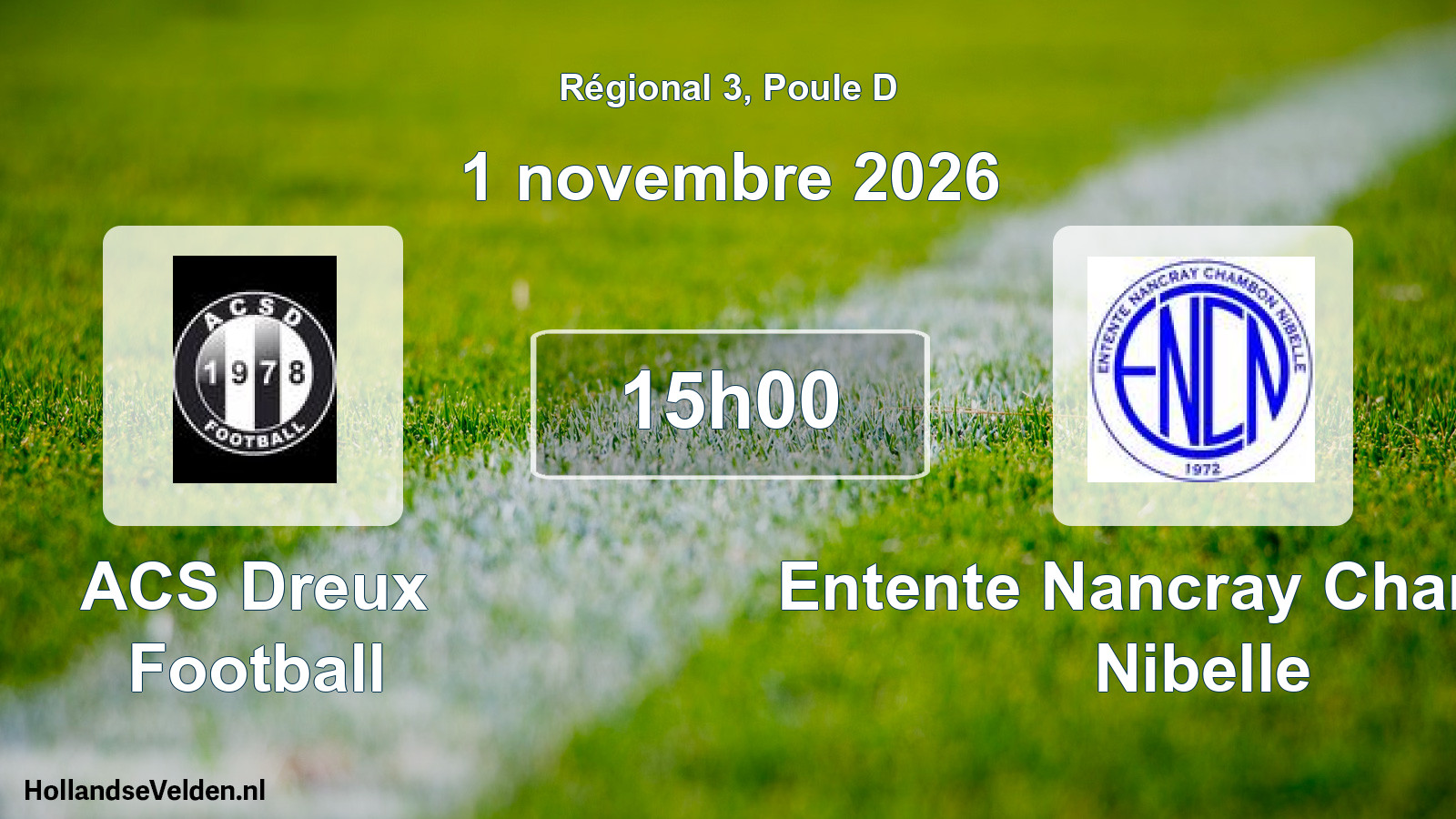 Scheduled Match: ACS Dreux Football - Entente Nancray Chambon Nibelle (1 November 2026)