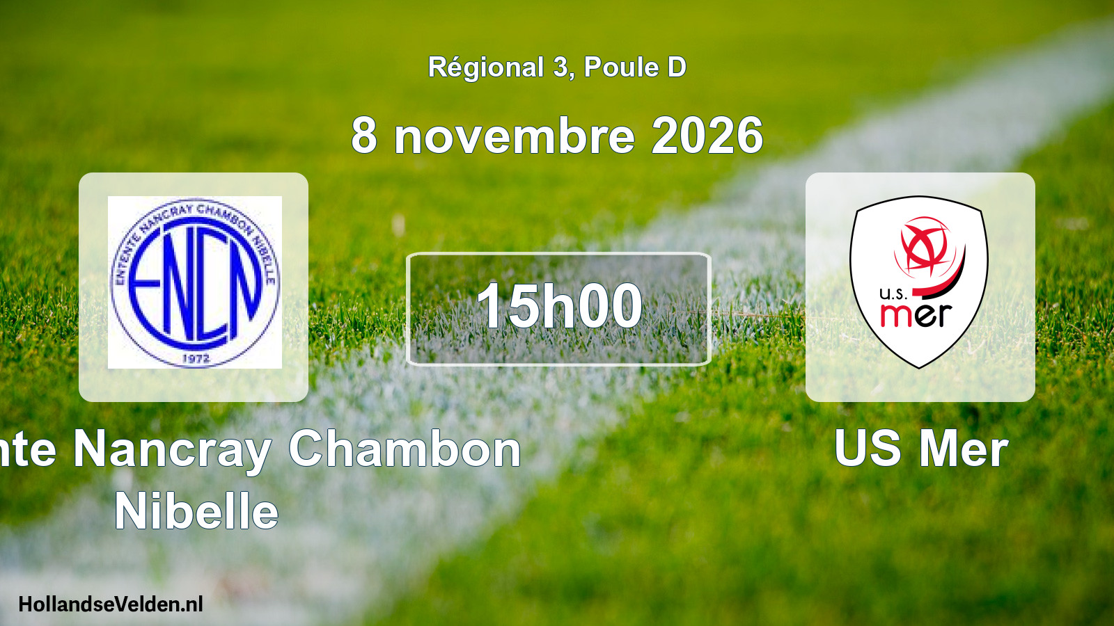 Match programmé: Entente Nancray Chambon Nibelle - US Mer (8 novembre 2026)