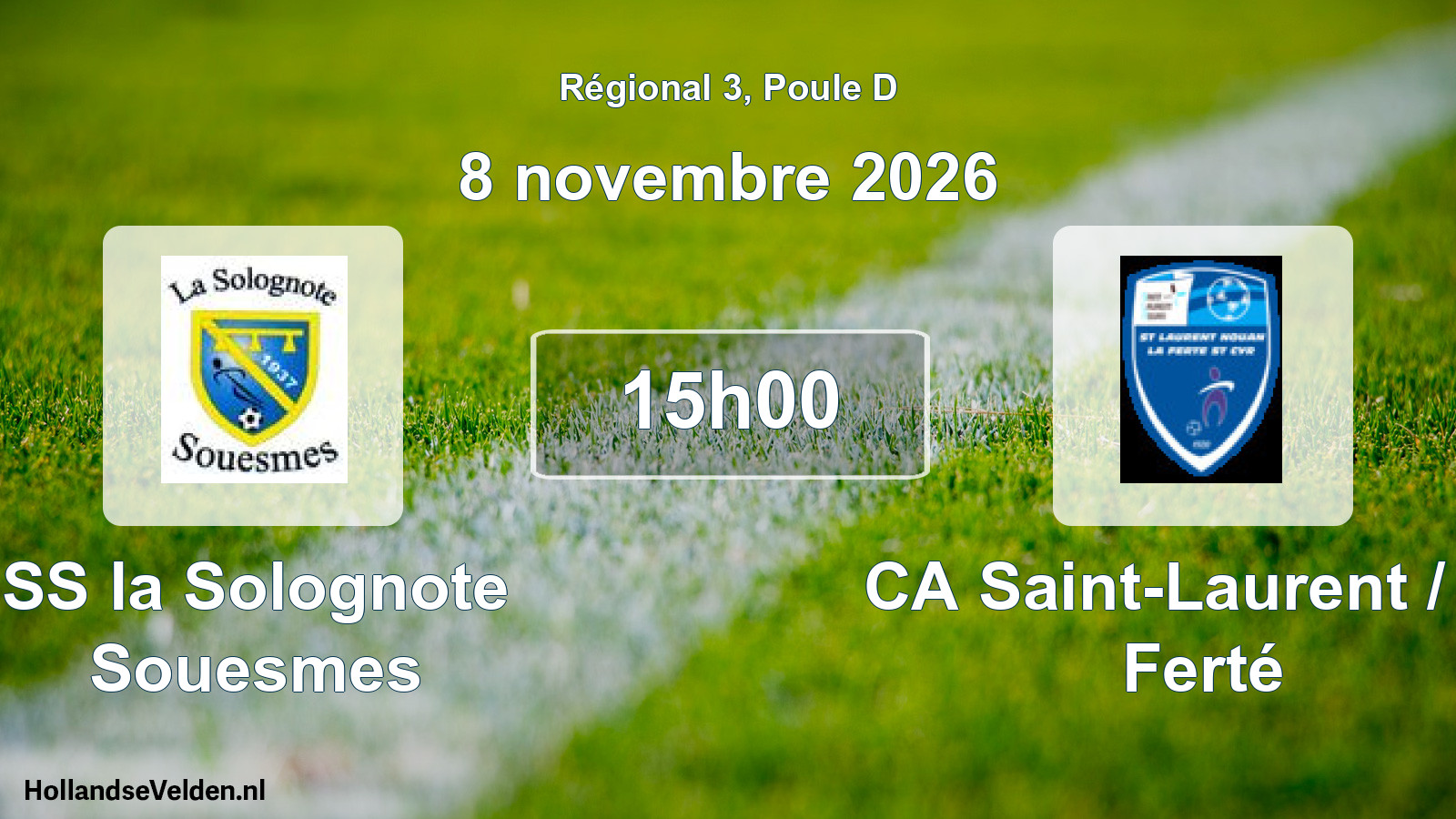 Scheduled Match: SS la Solognote Souesmes - CA Saint-Laurent / La Ferté (8 November 2026)