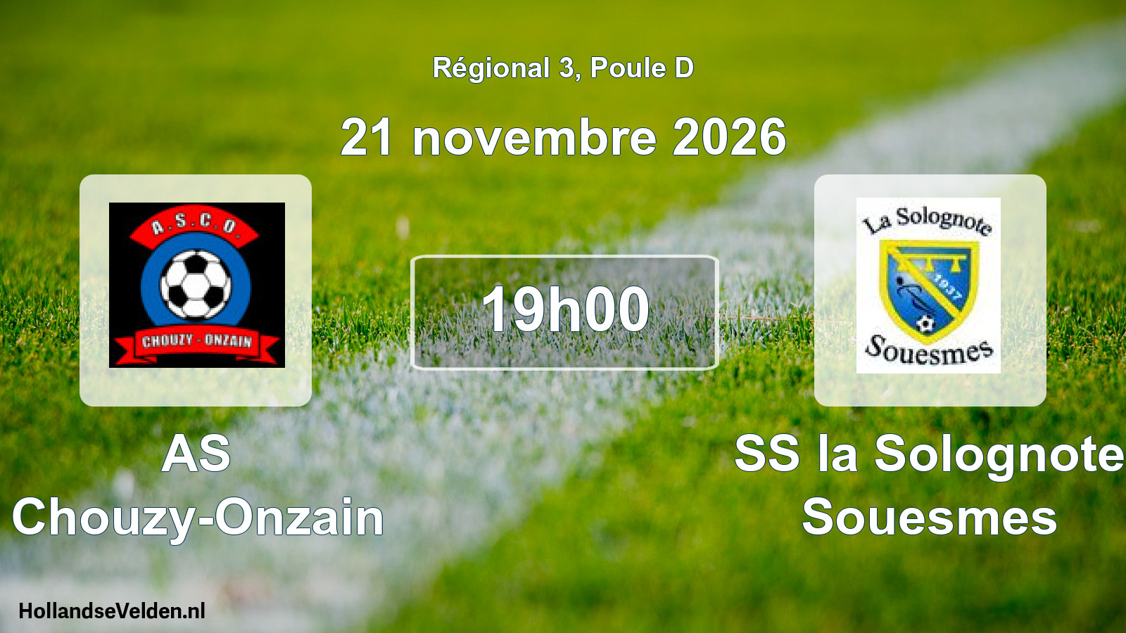 Match programmé: AS Chouzy-Onzain - SS la Solognote Souesmes (21 novembre 2026)