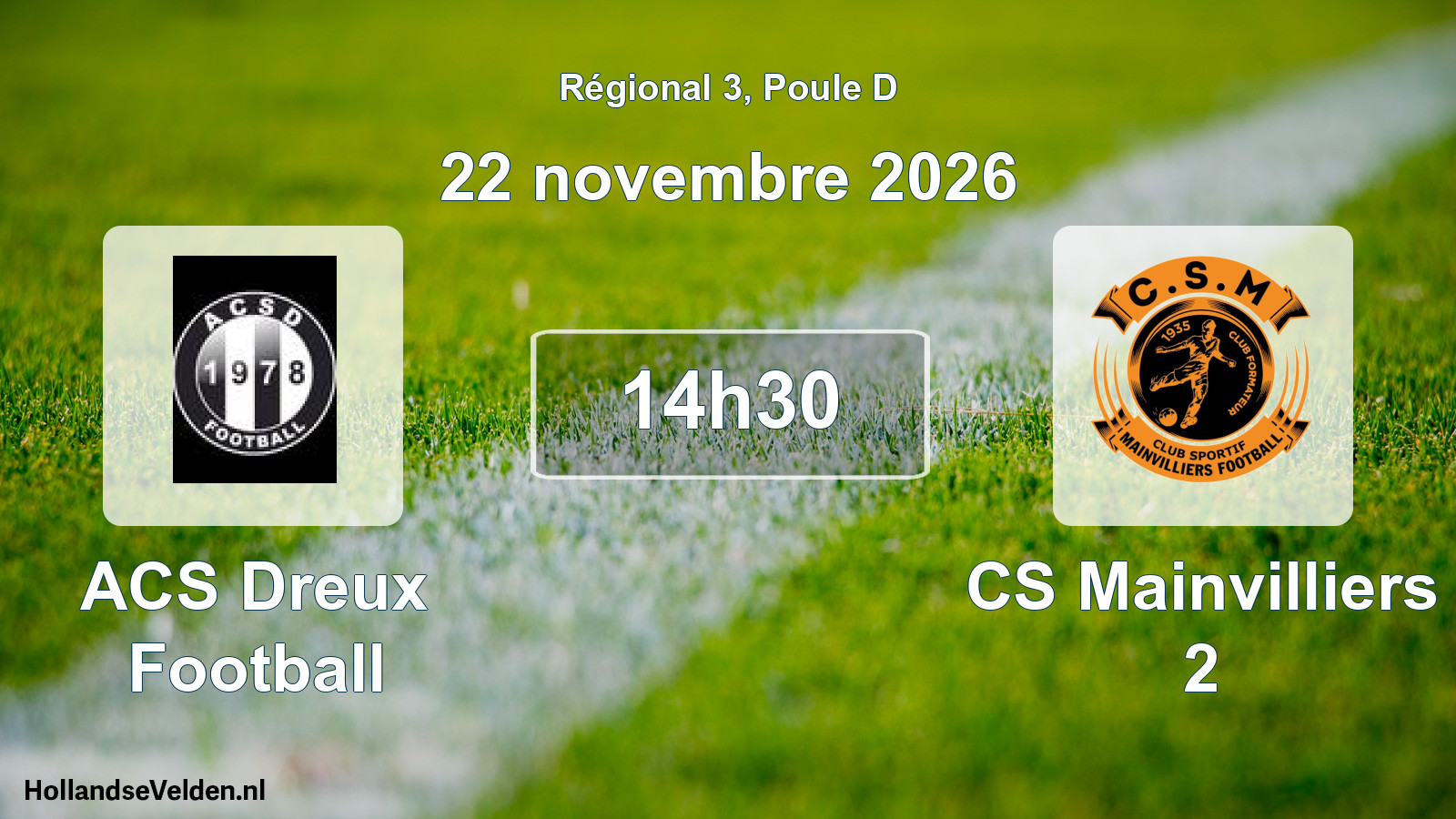 Geplande wedstrijd: ACS Dreux Football - CS Mainvilliers 2 (22 november 2026)