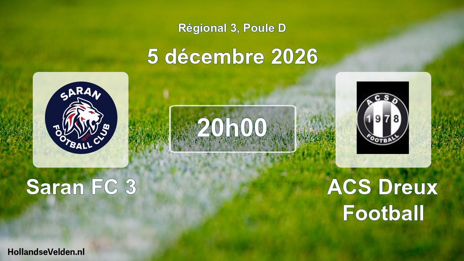 Geplande wedstrijd: Saran FC 3 - ACS Dreux Football (5 december 2026)