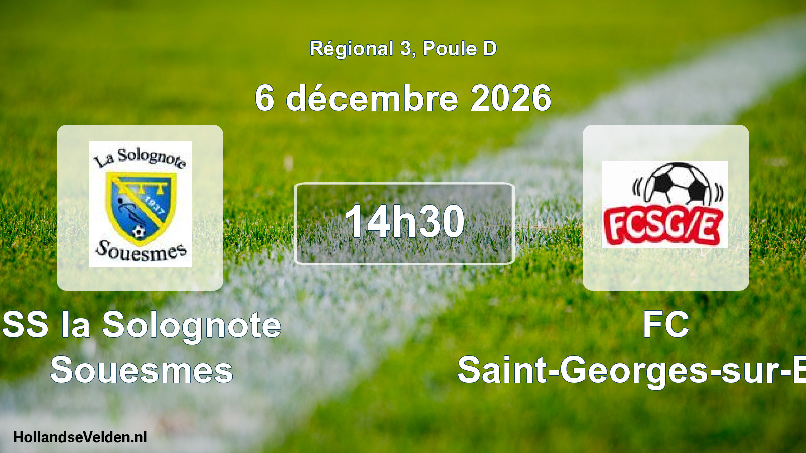 Match programmé: SS la Solognote Souesmes - FC Saint-Georges-sur-Eure (6 décembre 2026)