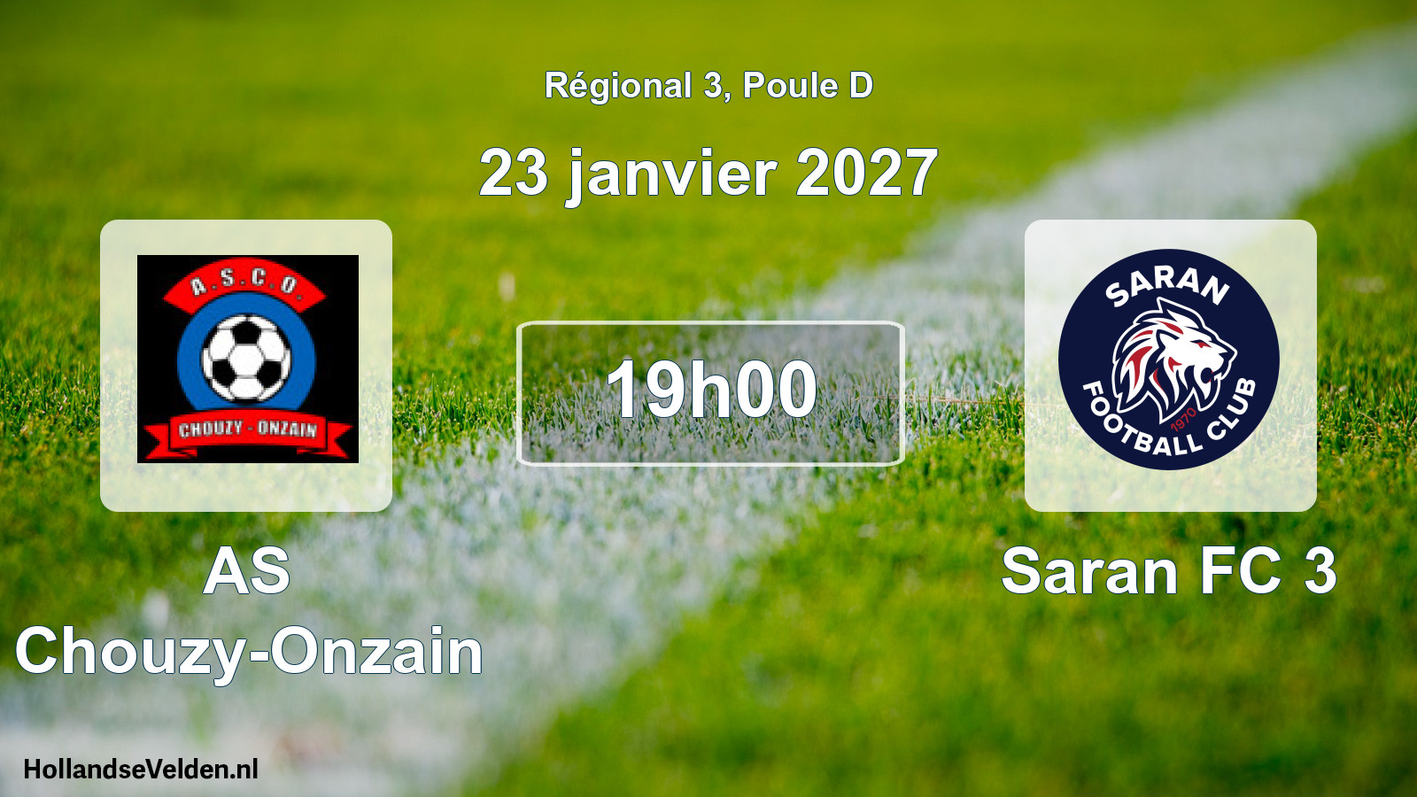 Match programmé: AS Chouzy-Onzain - Saran FC 3 (23 janvier 2027)