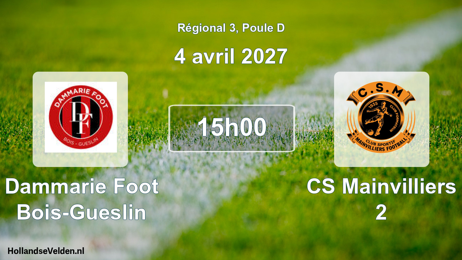 Geplande wedstrijd: Dammarie Foot Bois-Gueslin - CS Mainvilliers 2 (4 april 2027)